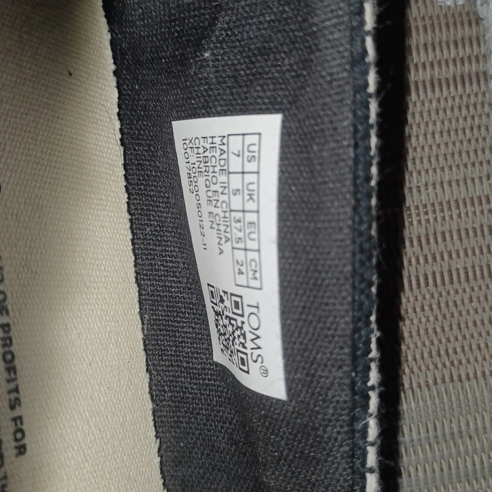 TOMS Shoe Black and White Striped Espadrilles - Picture 7 of 11